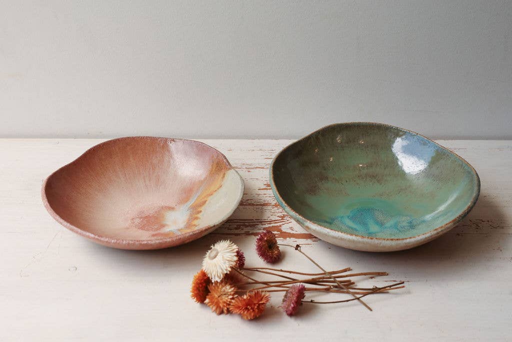 Organic Ceramic Fruit Bowl: Earth Rose