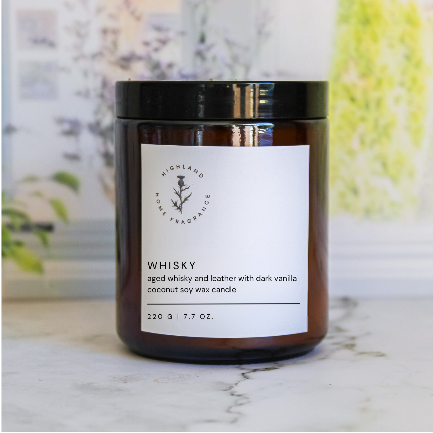 Whisky | Whisky + Leather - 220g Candle