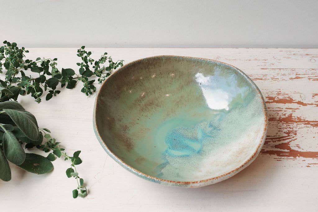 Organic Ceramic Fruit Bowl: Earth Rose