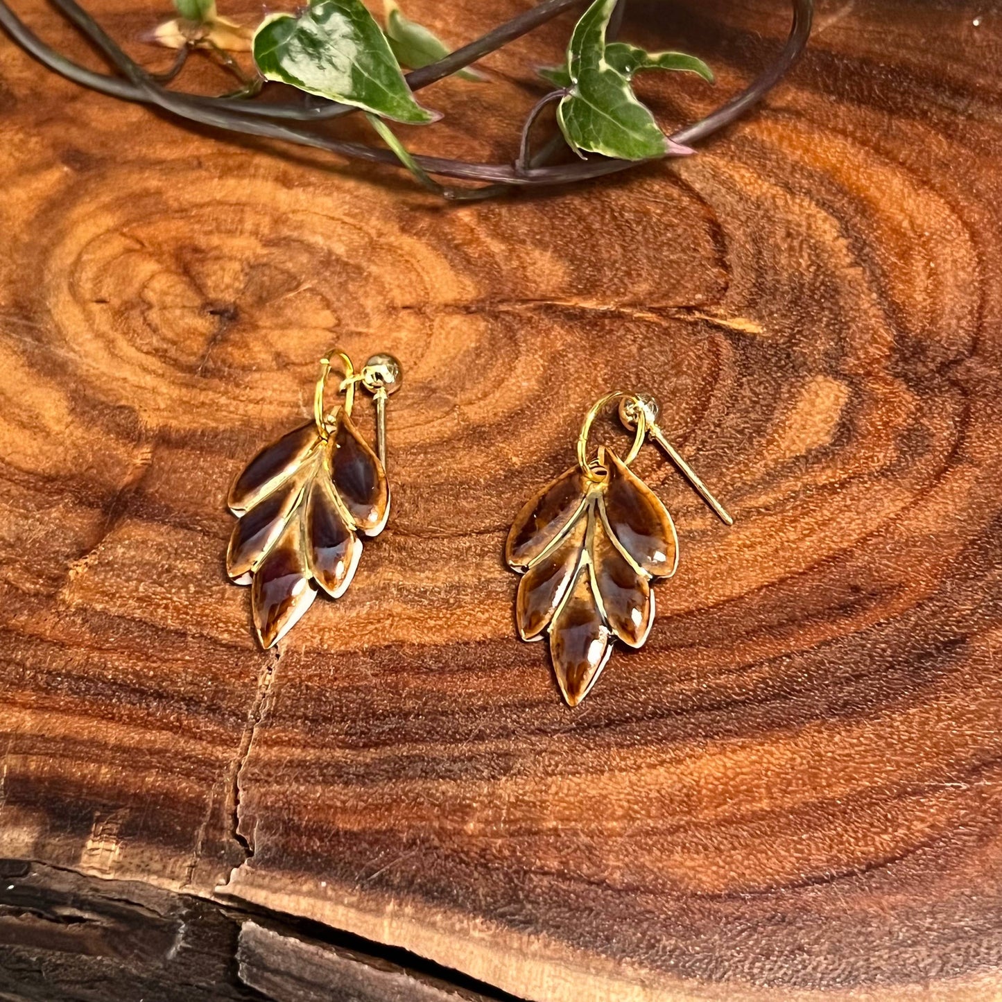 Calla - Porcelain Earrings: Purple