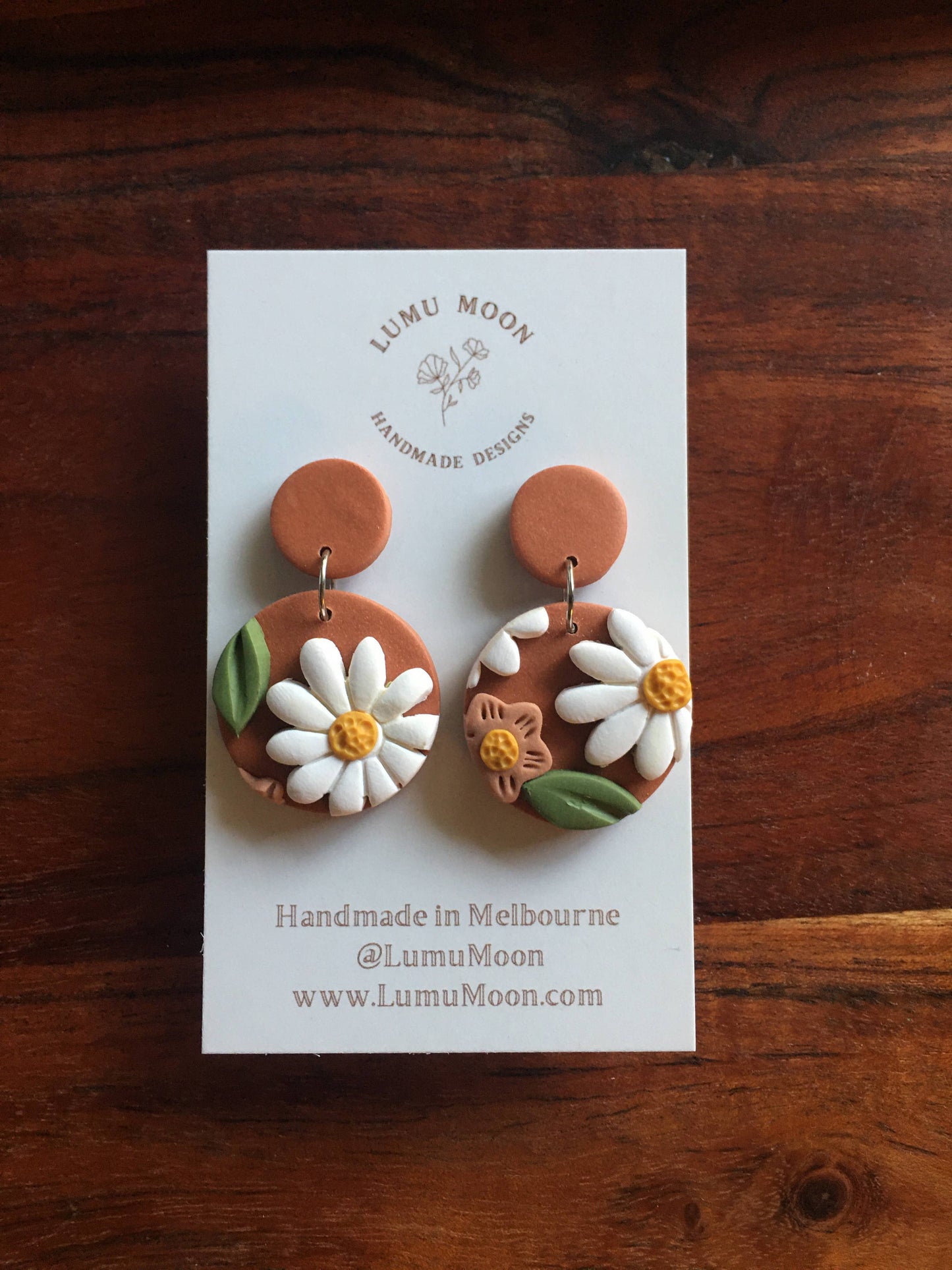 Earthy Floral Earrings: Short Dangle