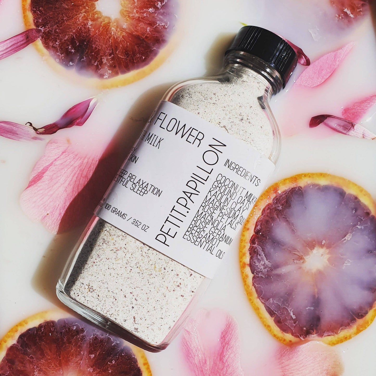 Milk & Flower Bath Milk: 200 Grams Glass Bottle