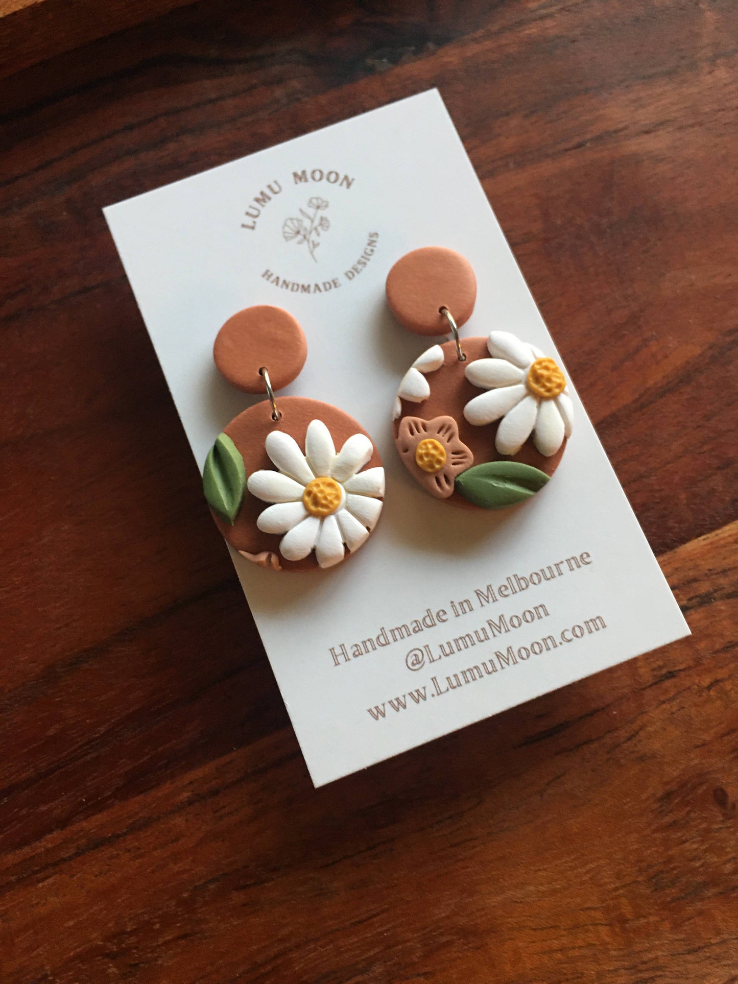 Earthy Floral Earrings: Short Dangle