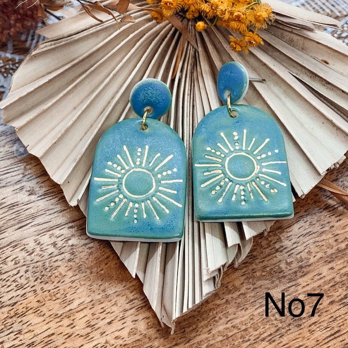 Esme - Porcelain Earrings with Gold finish: No4