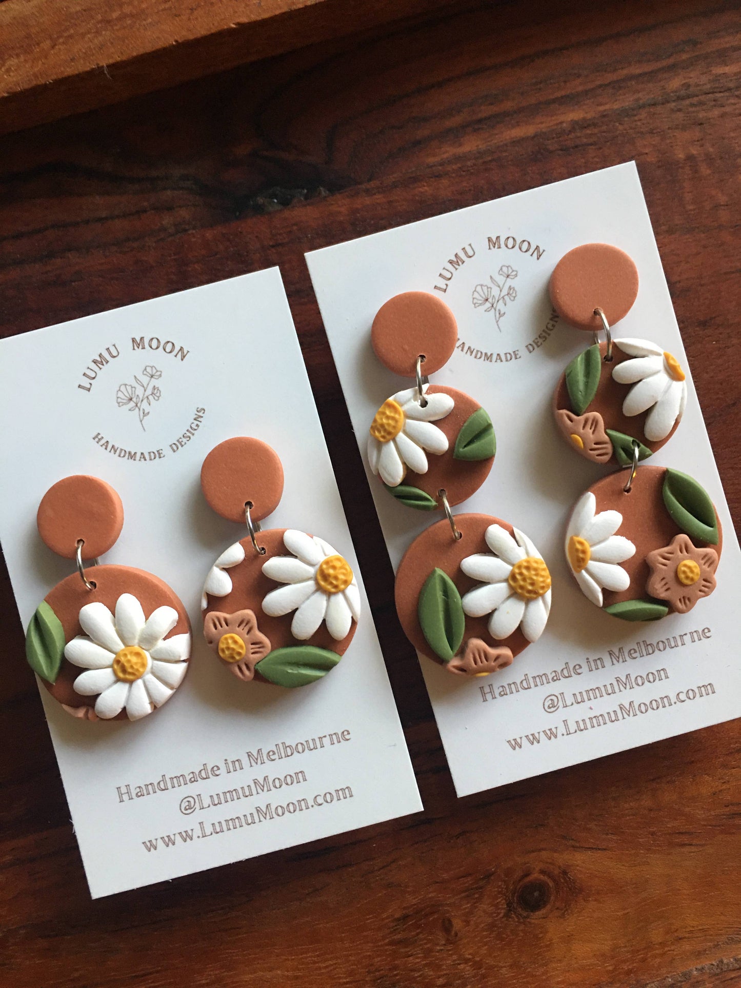 Earthy Floral Earrings: Short Dangle