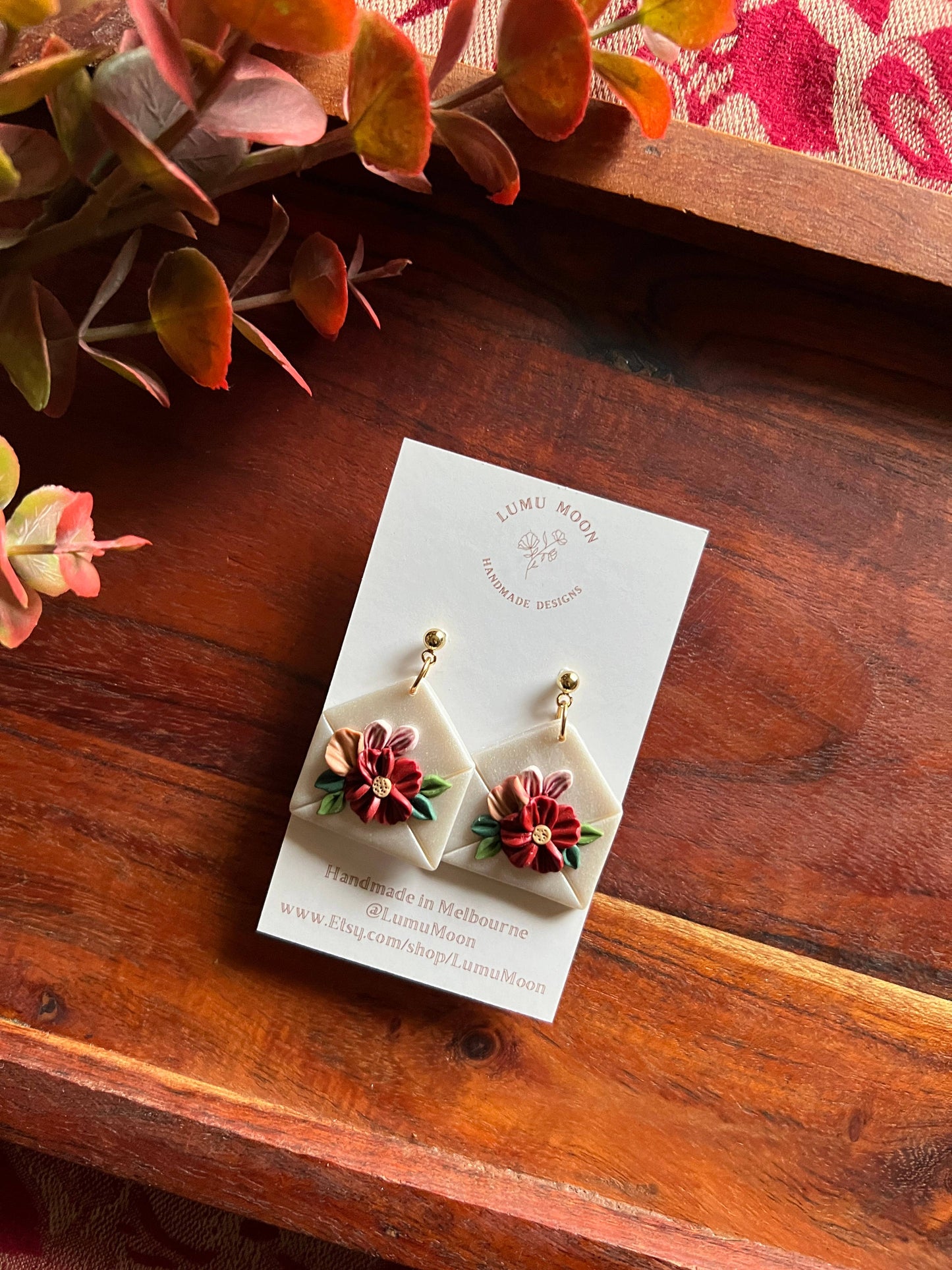 Floral Letter Earrings