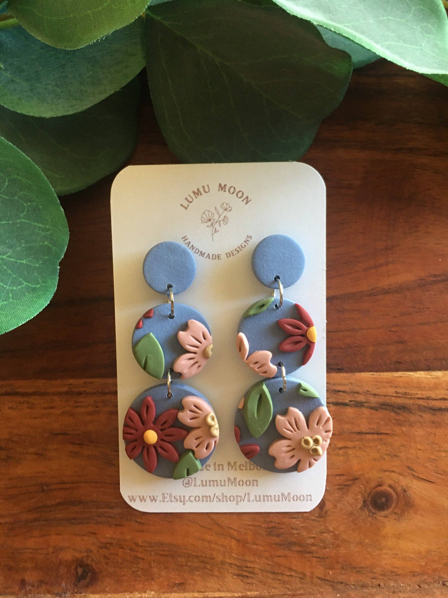 Blue Sky Spring Dangle Earrings: Short Dangle