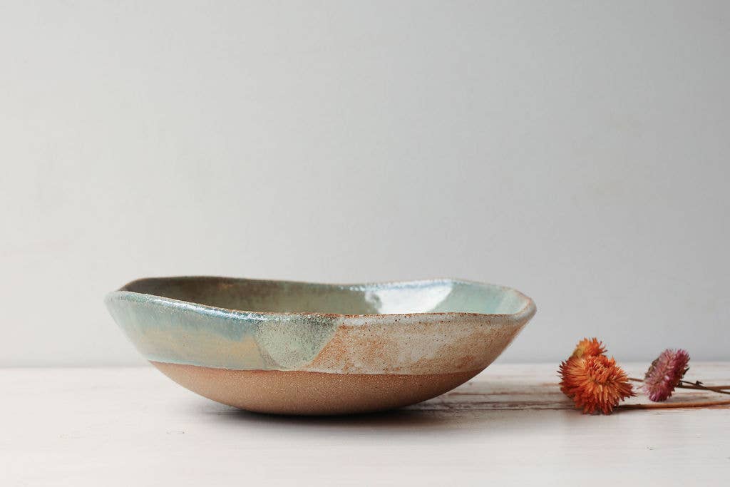 Organic Ceramic Fruit Bowl: Earth Rose