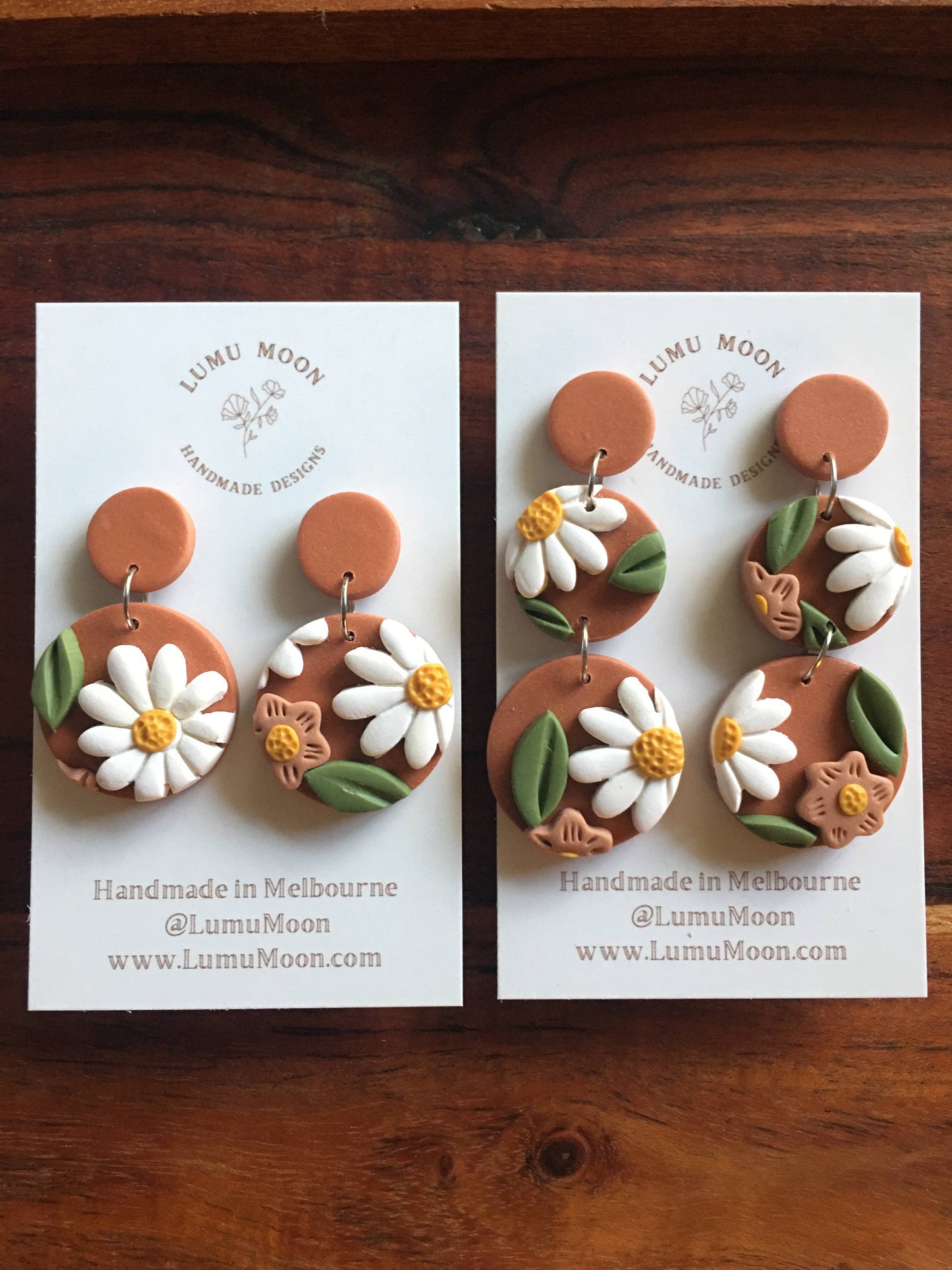 Earthy Floral Earrings: Short Dangle
