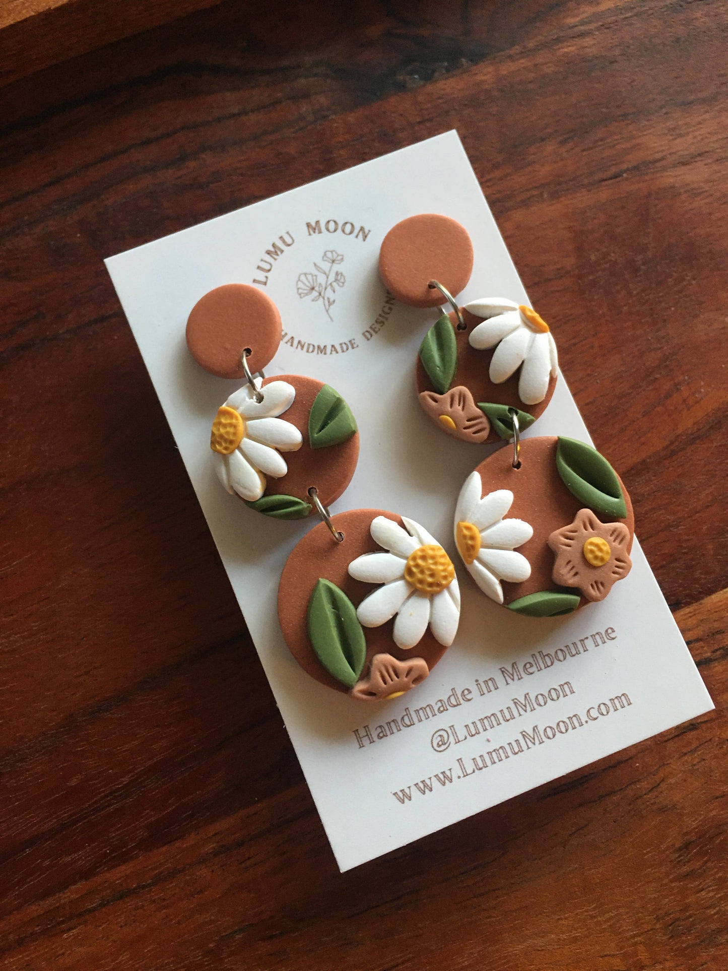 Earthy Floral Earrings: Short Dangle
