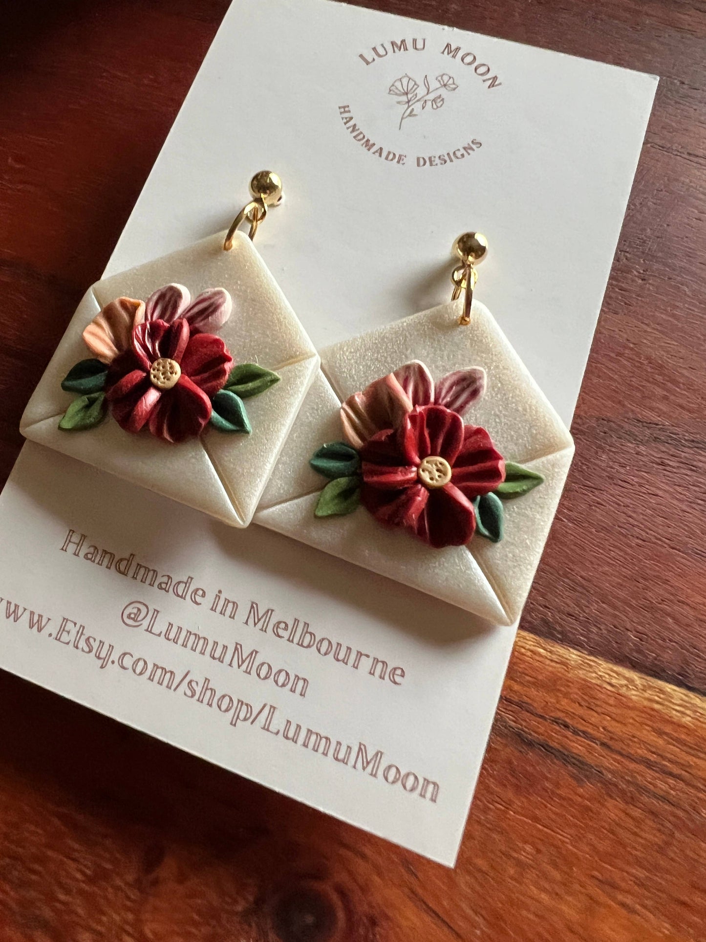 Floral Letter Earrings