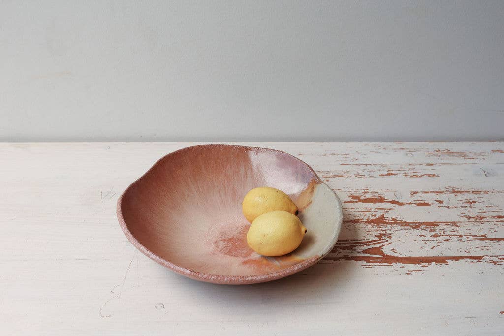 Organic Ceramic Fruit Bowl: Earth Rose