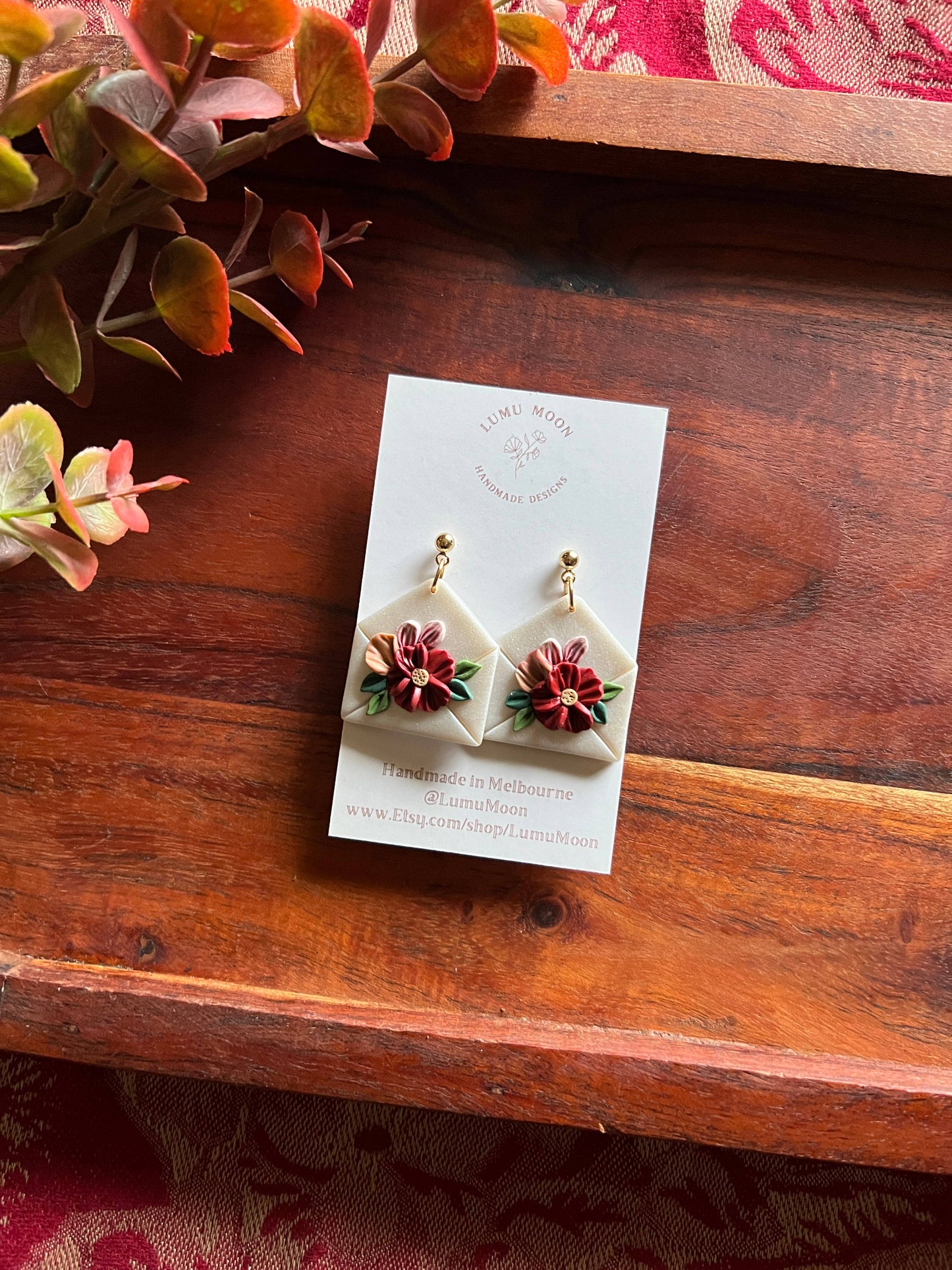 Floral Letter Earrings