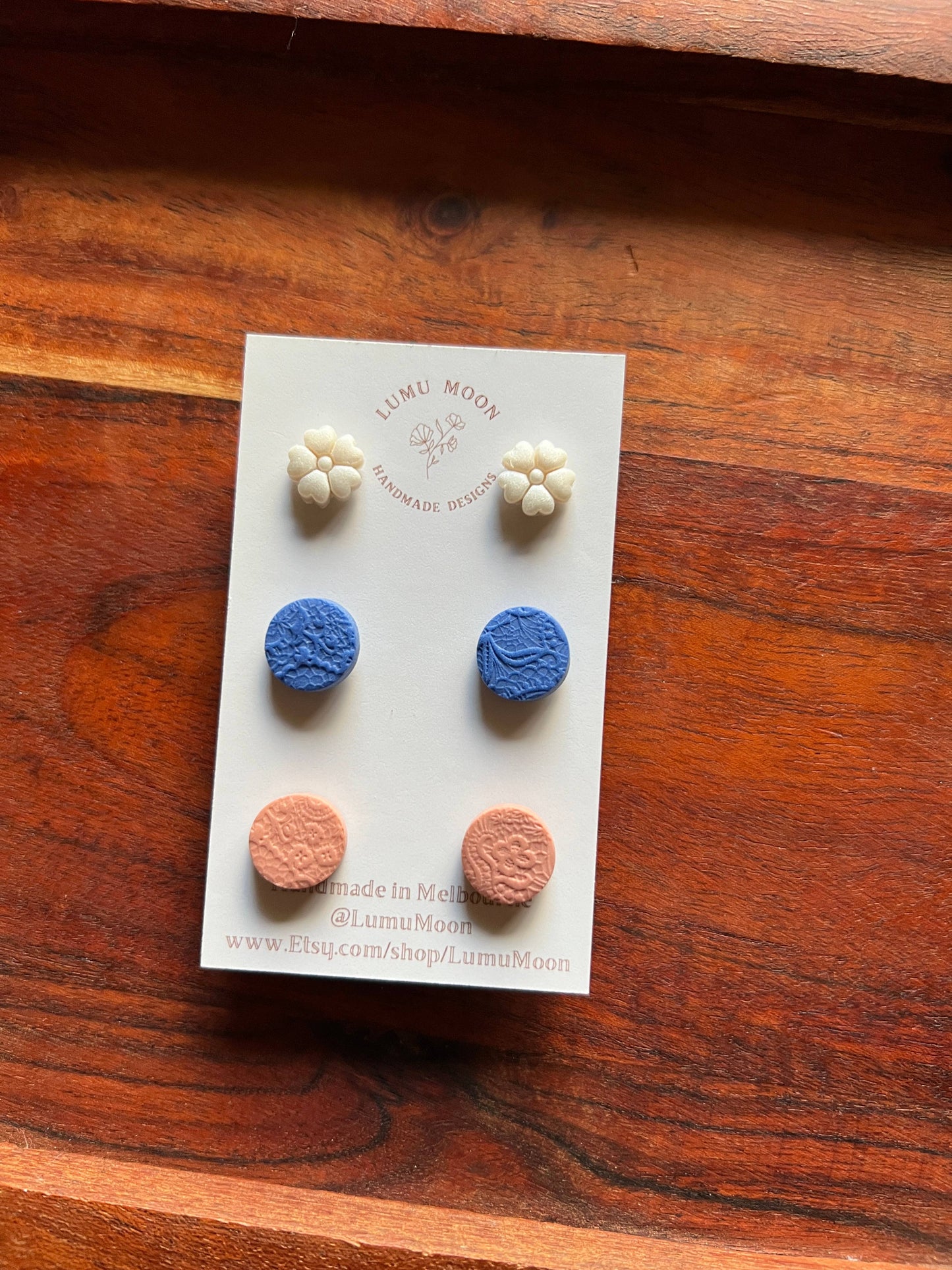 Midnight Morning Stud Pack - 3 pairs (1.2 cm)