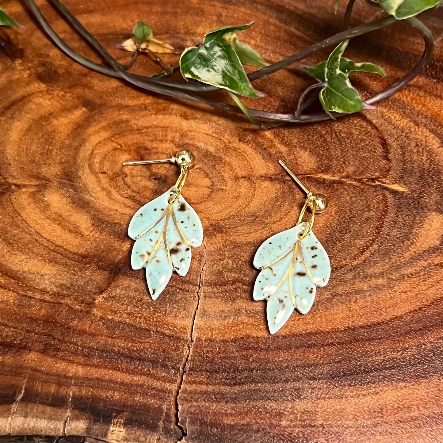 Calla - Porcelain Earrings: Purple